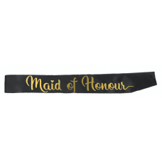 Black Sash with Gold Writing - Maid of Honour